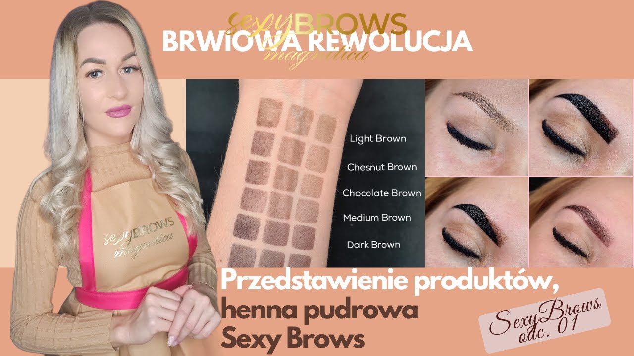 SexyBrows odc. 01 Henna pudrowa, mieszanie kolorów - Idealne brwi