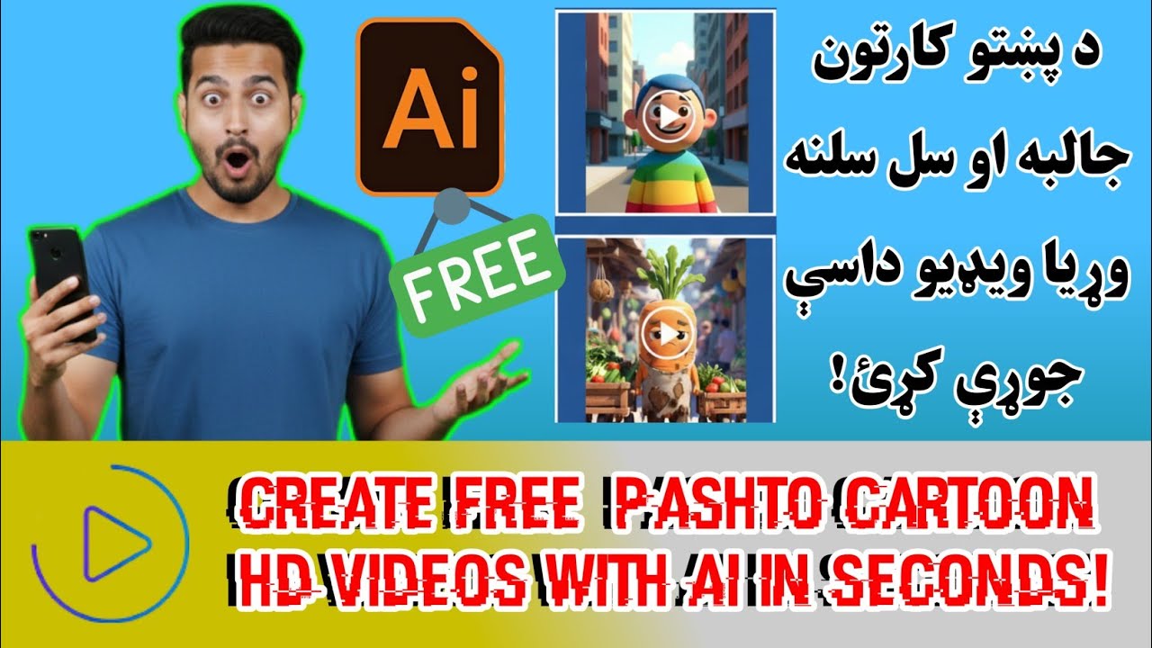 د پښتو کارتون ویډیو په څو ثانیو کې جوړه کړئ!Wow! Make Cartoon Videos in Seconds with AI!|2027|1MView