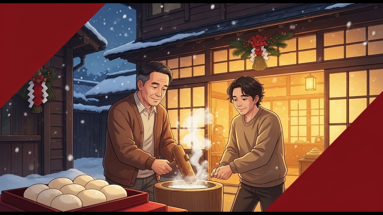 Making Mochi for New Year 🎍 | Cozy Winter in Japan ! #asmrstories !  asmr music ! ghibli asmr video