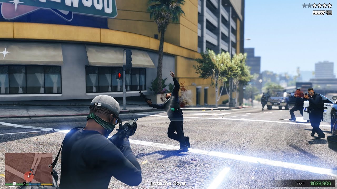 GTA V Fleeca Bank Heist + Epic 10 Star Police Chase Escape Vol.5 [R.D.E. 4.1]