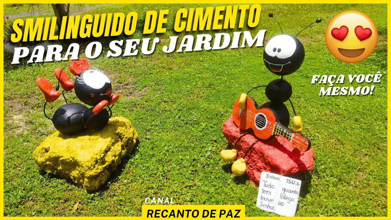 😍APRENDA A FAZER SMILINGUIDO DE CIMENTO PARA O SEU JARDIM!