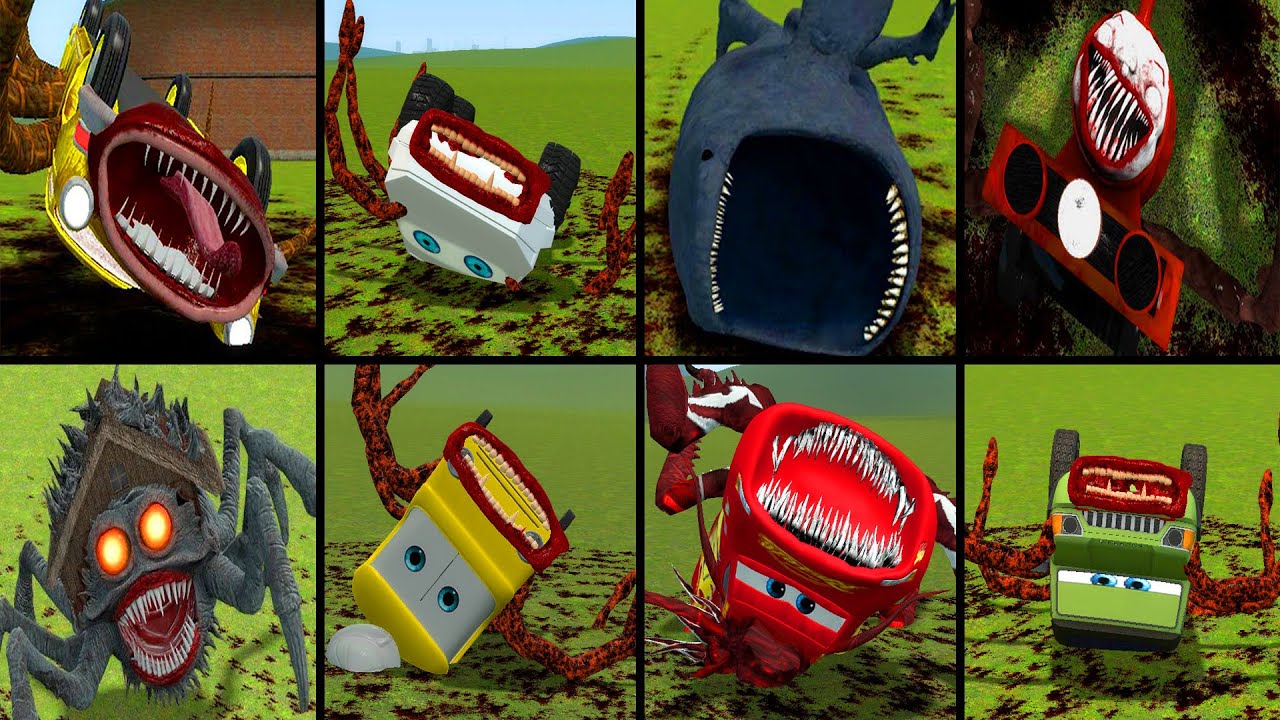 CAR EATER, TESLA EATER, THE BLOOP, CHOO CHOO CHARLES, MONSTER HOUSE HEAD, MCC QUEEN EATER IN GMOD!!