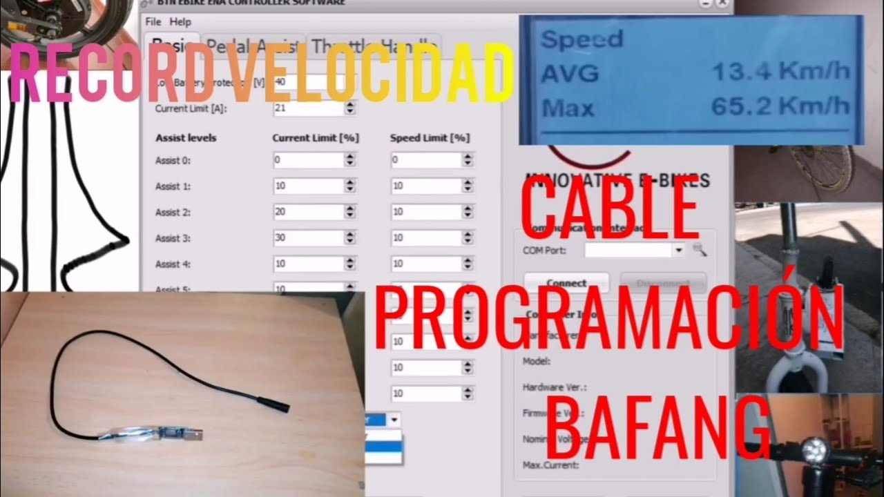 Cable programación motor bafang y récord de velocidad