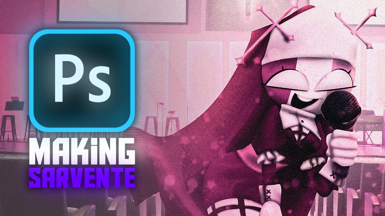 Making Sarvente from a Friday Night Funkin' Mod in Photoshop | Speed Edit | Mid-Fight Masses