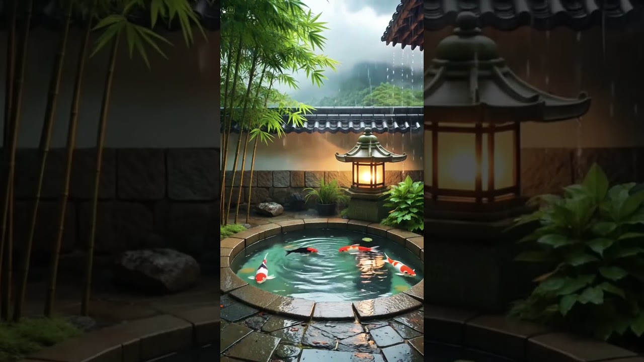 Zen Rain by the Koi Pond | Relaxing Japanese Garden Ambience for Sleep & Focus