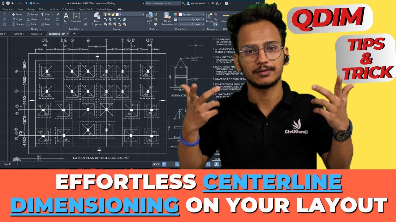 AutoCAD QDIM Command Tutorial: Effortless Centerline Dimensioning on Your Layout
