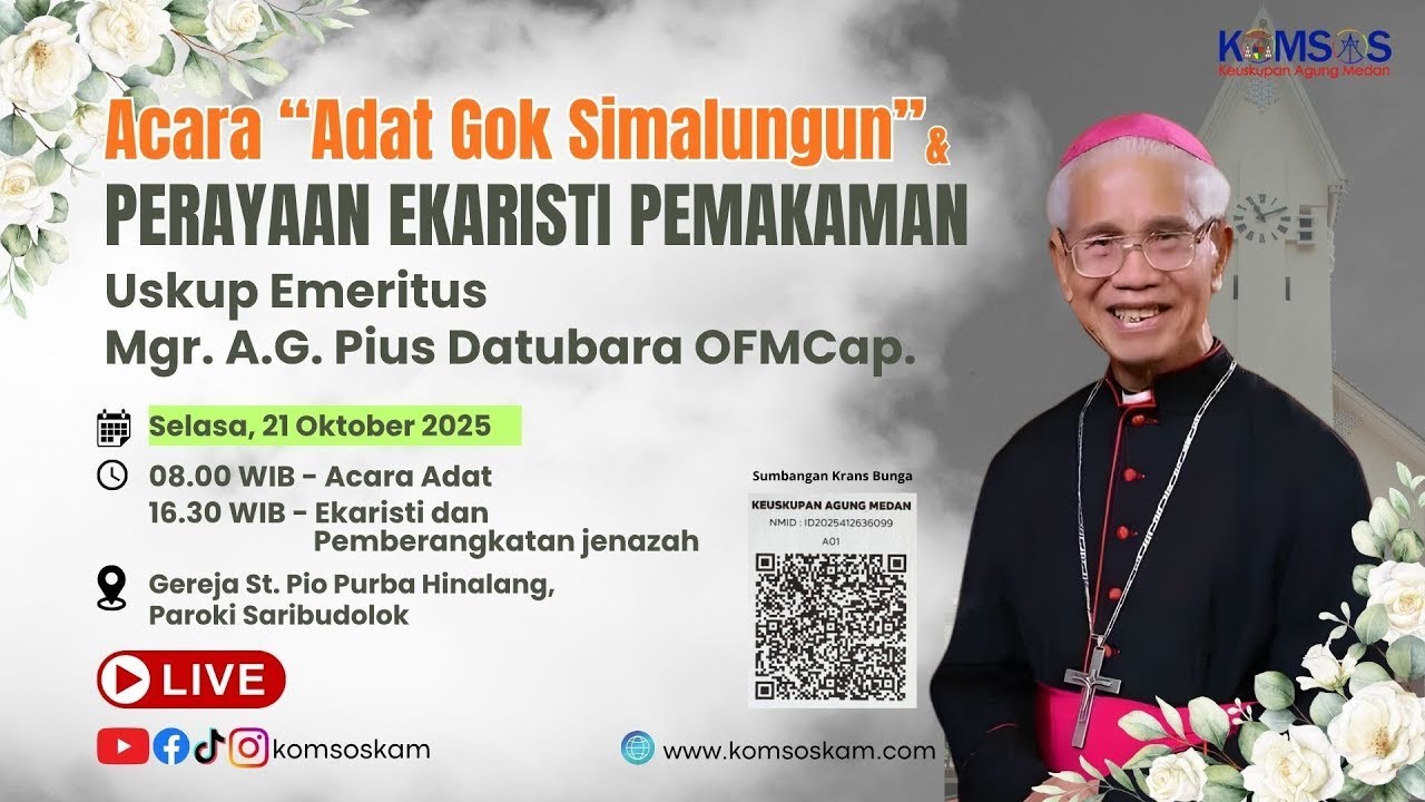 Acara Adat Gok Simalungun dan Ekaristi Pemakaman Uskup Emeritus A.G.Pius Datubara OFMCap.