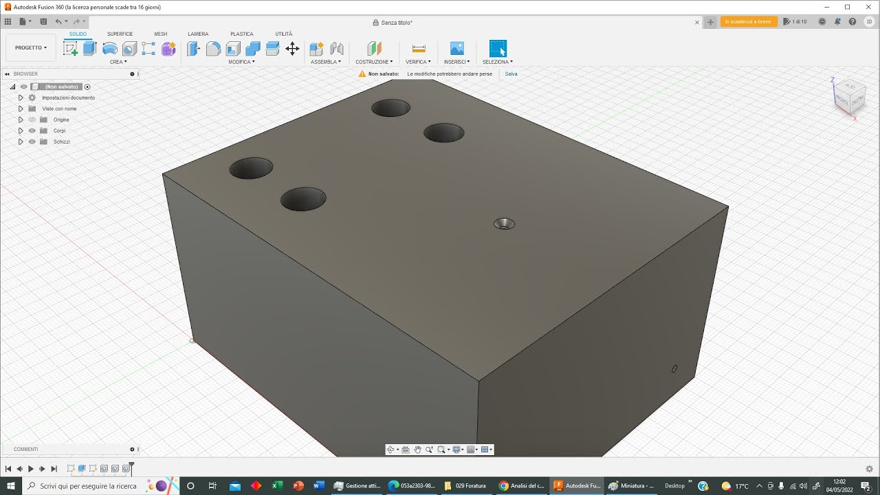 Fusion 360: Foratura (029)