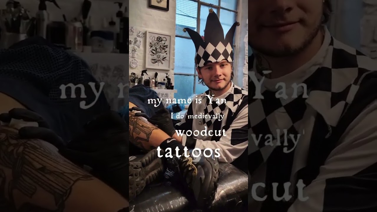 Woodcut tattoos by _art.of.gold #tattoo #engraved #engravingtattoo #medieval #tattoos