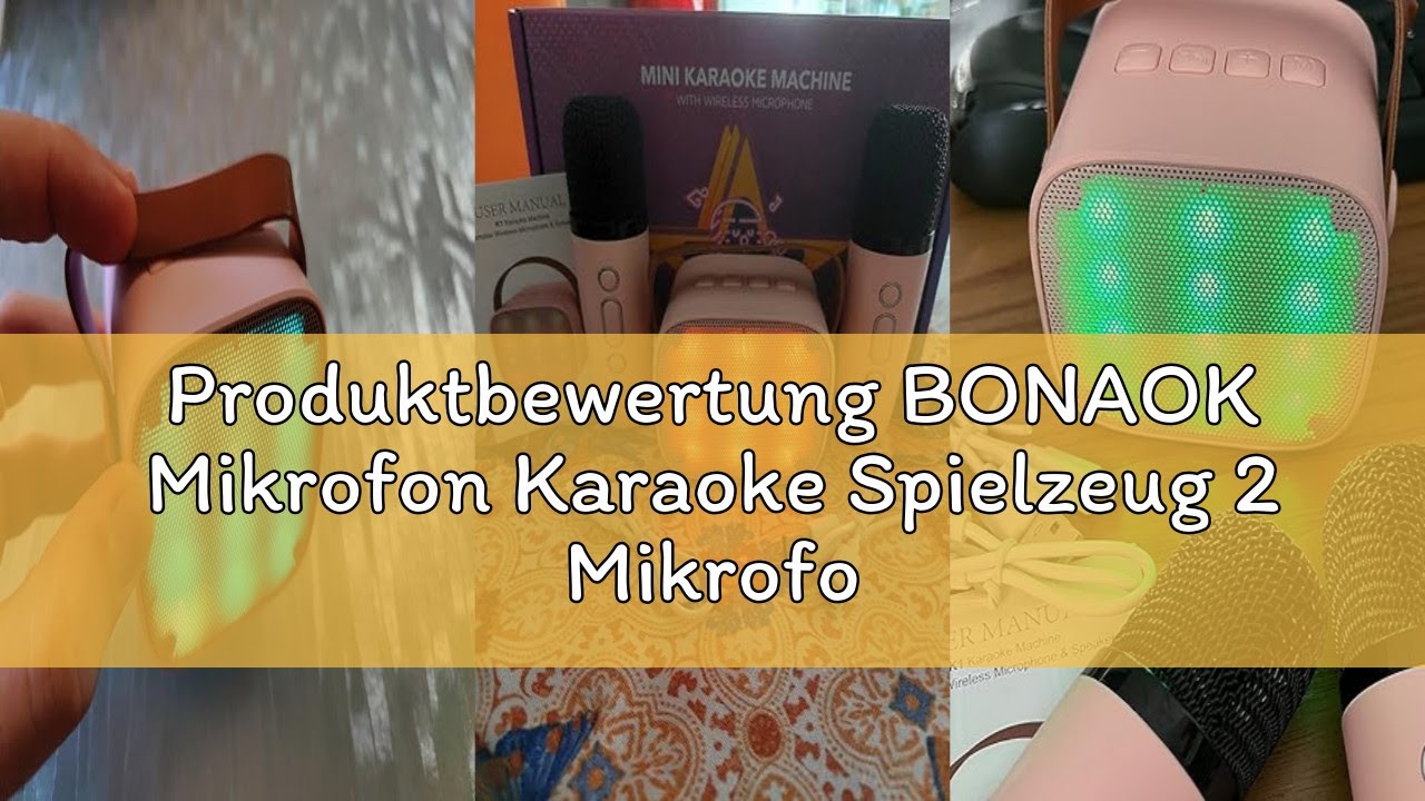 Produktbewertung BONAOK Mikrofon Karaoke Spielzeug 2 Mikrofon, Bluetooth Karaokemaschinen für Kinder