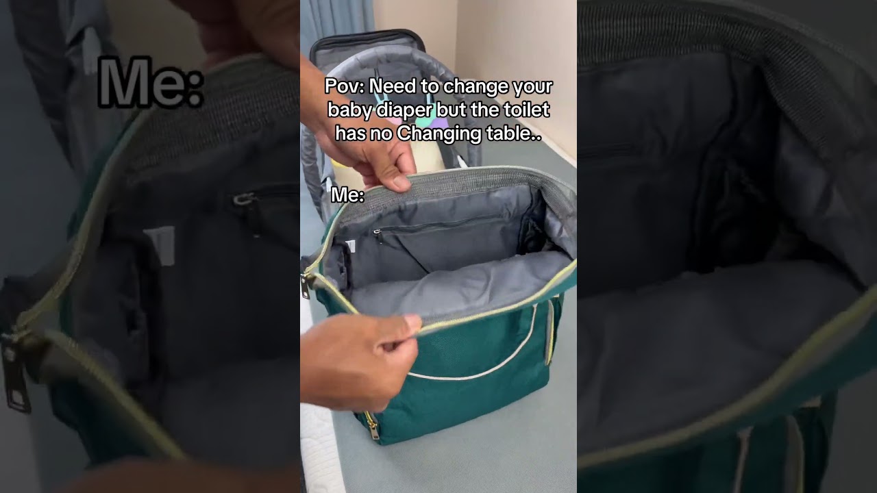 Our diaper bag turned into diaper changing station 🤯😍 