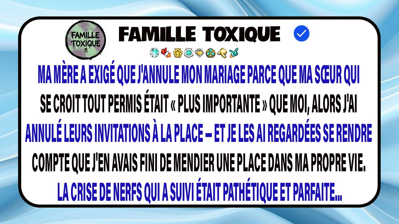 Je Devais Annuler Mon Mariage Pour Ma Sœur Privilégiée ; J’ai Alors Fait Un Choix Décisif