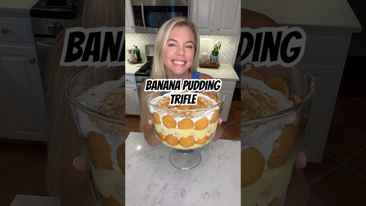 BANANA PUDDING TRIFLE 🍌 #summerdessert #easyrecipe #bananapudding