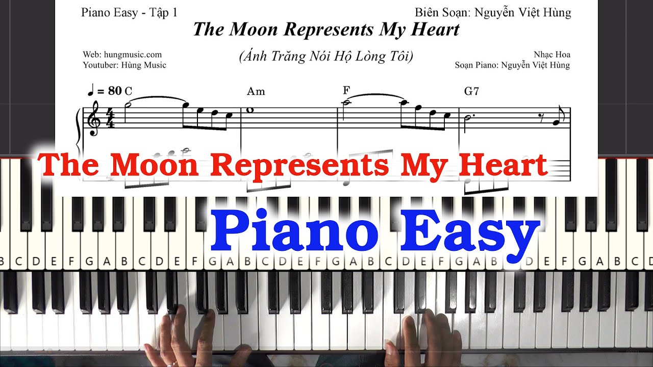 Ánh Trăng Nói Hộ Lòng Tôi Piano Easy -The Moon Represents My Heart Piano Easy