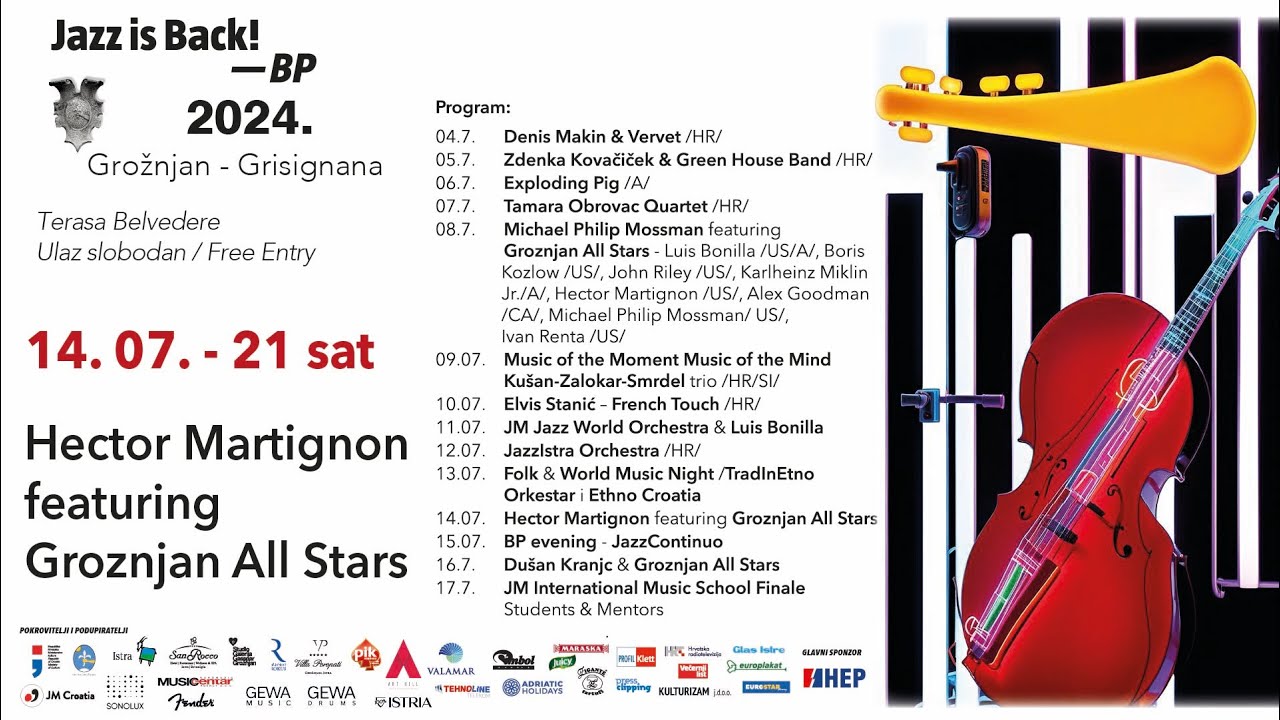14.07.2024. Hector Martignon featuring Groznjan All Stars - Jazz is Back! -BP 2024.