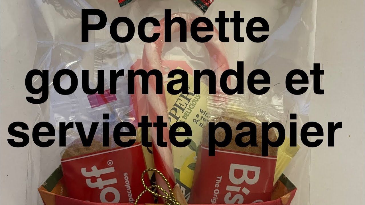 Je fais une petite pochette gourmande avec une serviette en papier ￼