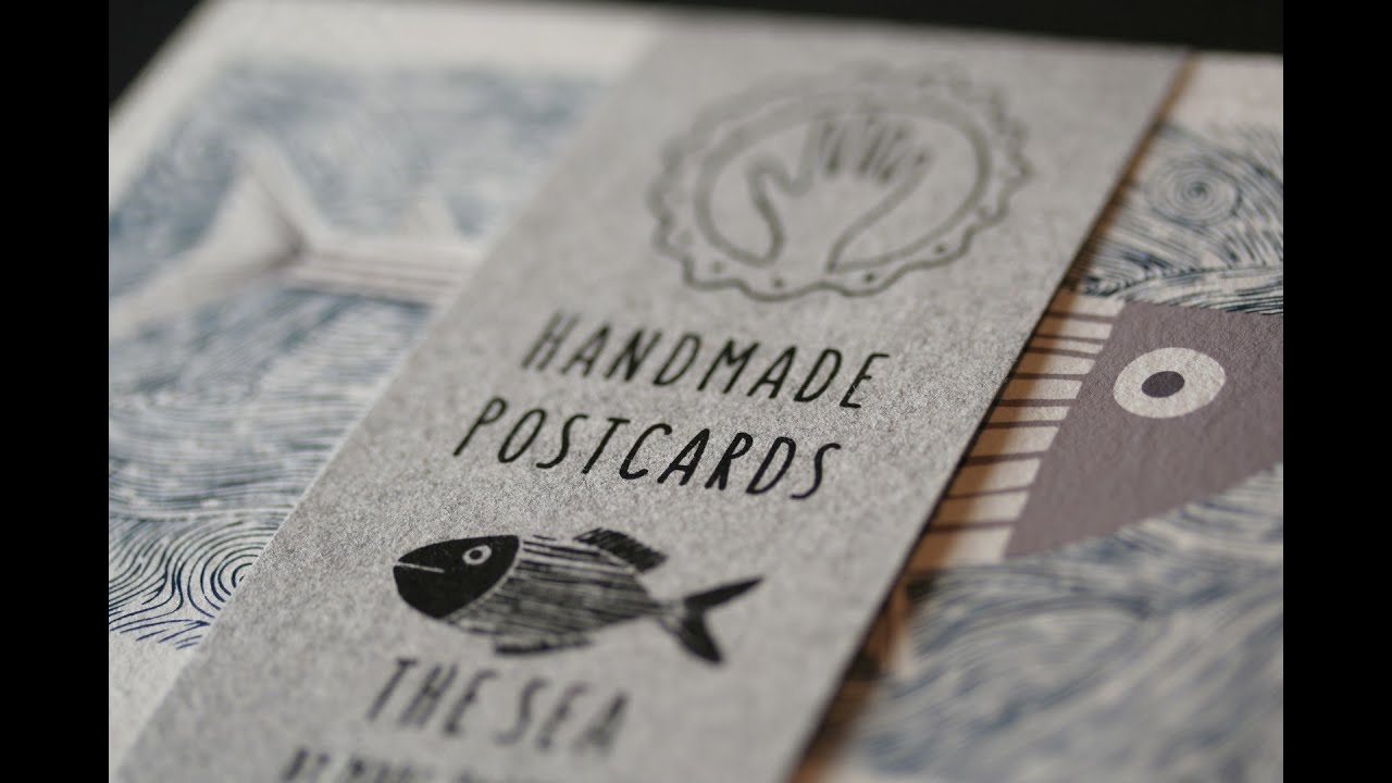 8 Screen Printed Handmade Postcards by Qual Albatroz