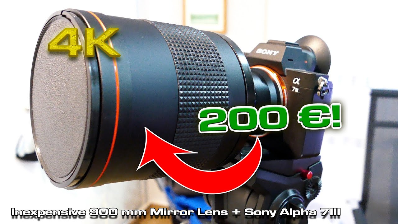 Inexpensive 900 mm Mirror Lens (Kelda) unboxing and samples (Sony Alpha 7 III)[4K]