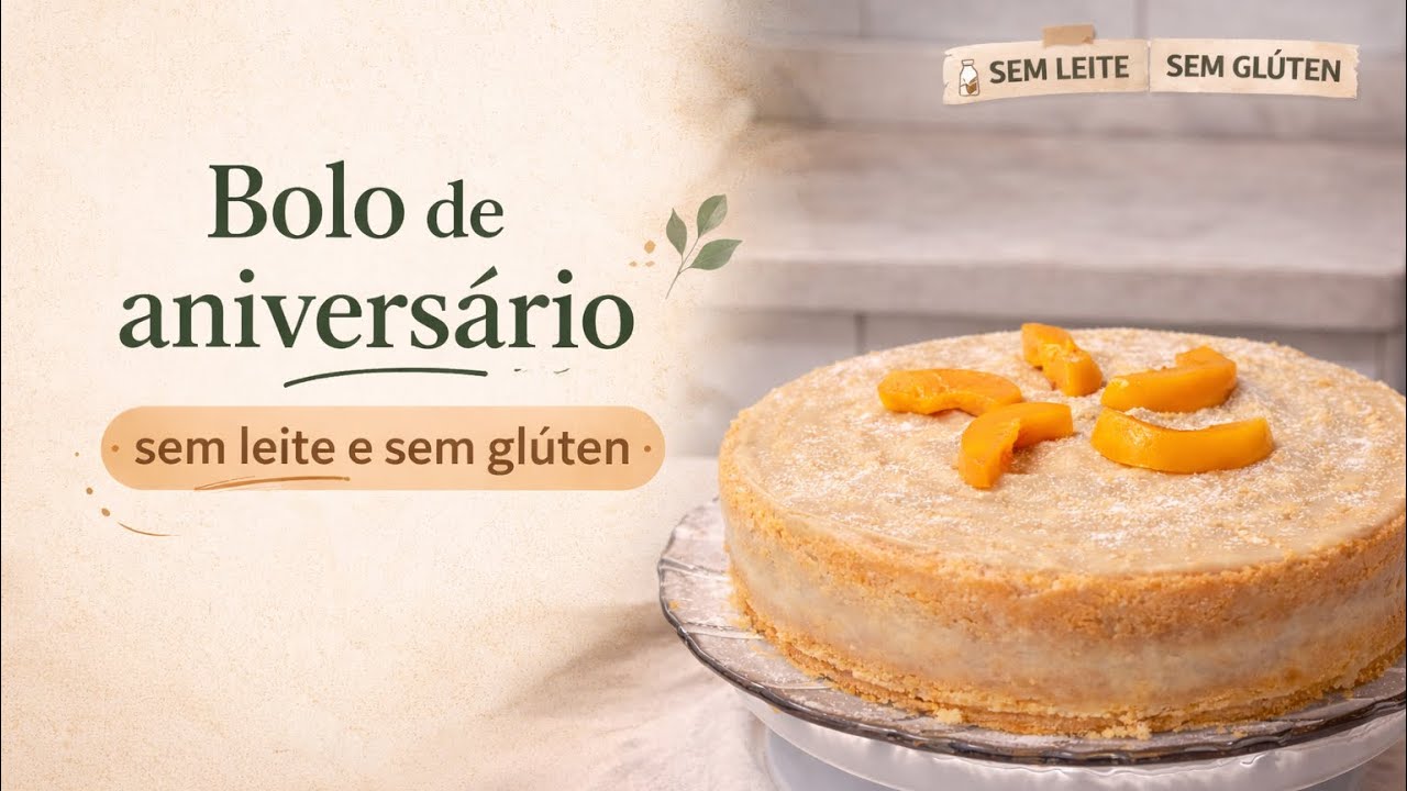 Bolo sem leite e sem glúten | Fiz o bolo de aniversário da minha mãe