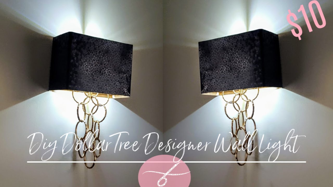 DIY Dollar Tree Glam Wall Light - DIY Elegant Wall Sconce - Wall Lamp - Home Decor DIY - Unique $10