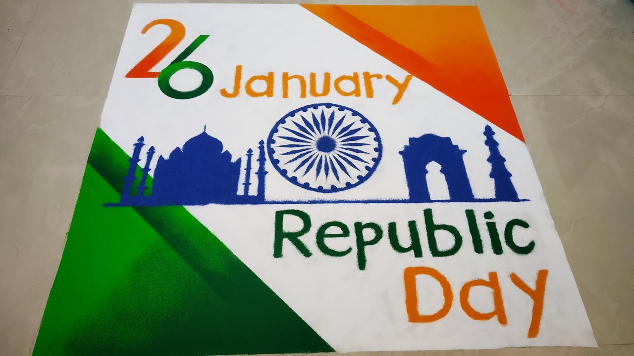 Republic Day Poster Rangoli || 26 January special Rangoli