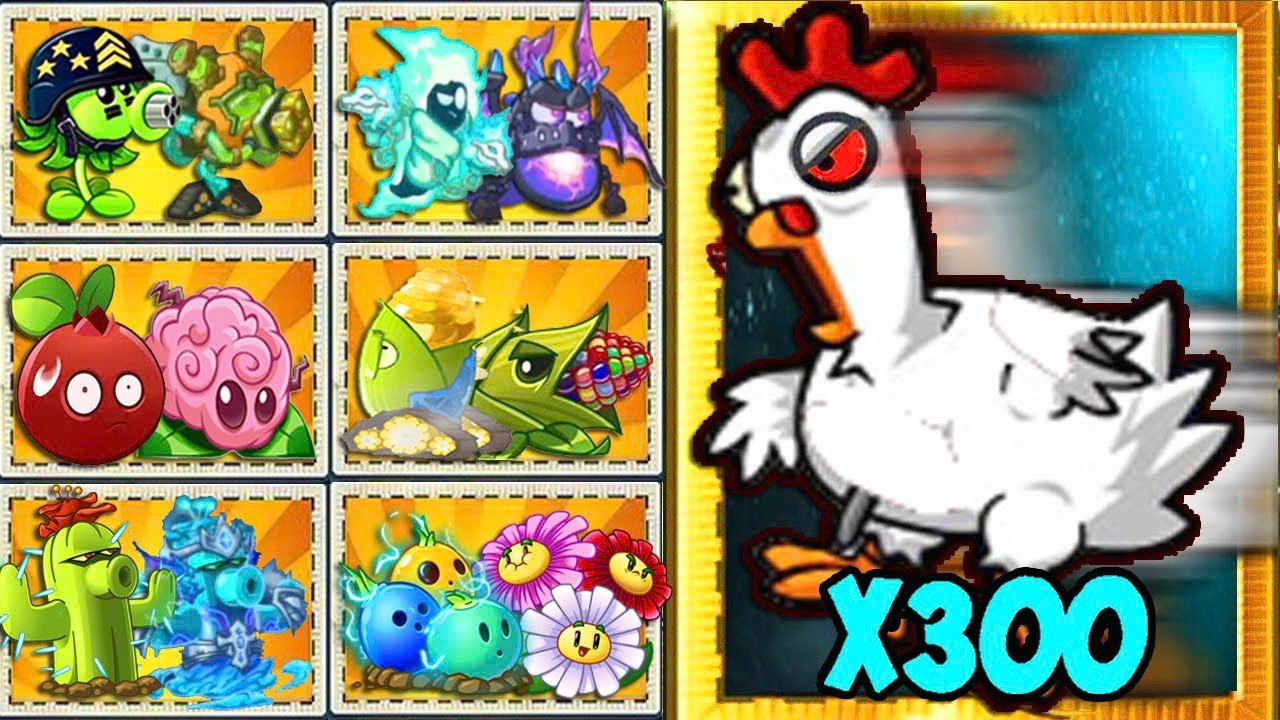 Random 40 Pair Team Plants Vs 400 Chicken Zombies - WHo Will Win? - Pvz 2 Challenge
