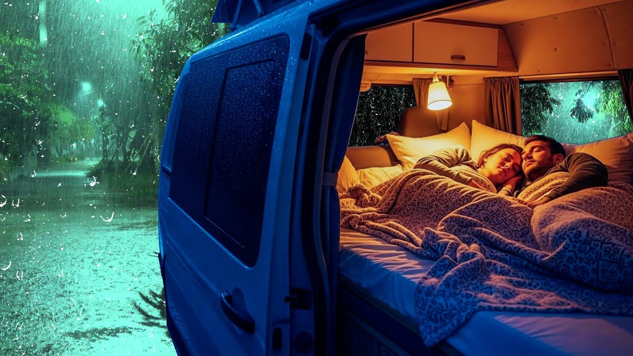 Convida Você a Dormir Profundamente con Chuva e Trovoadas Envolventes no Carro Aconchegante Ambiente