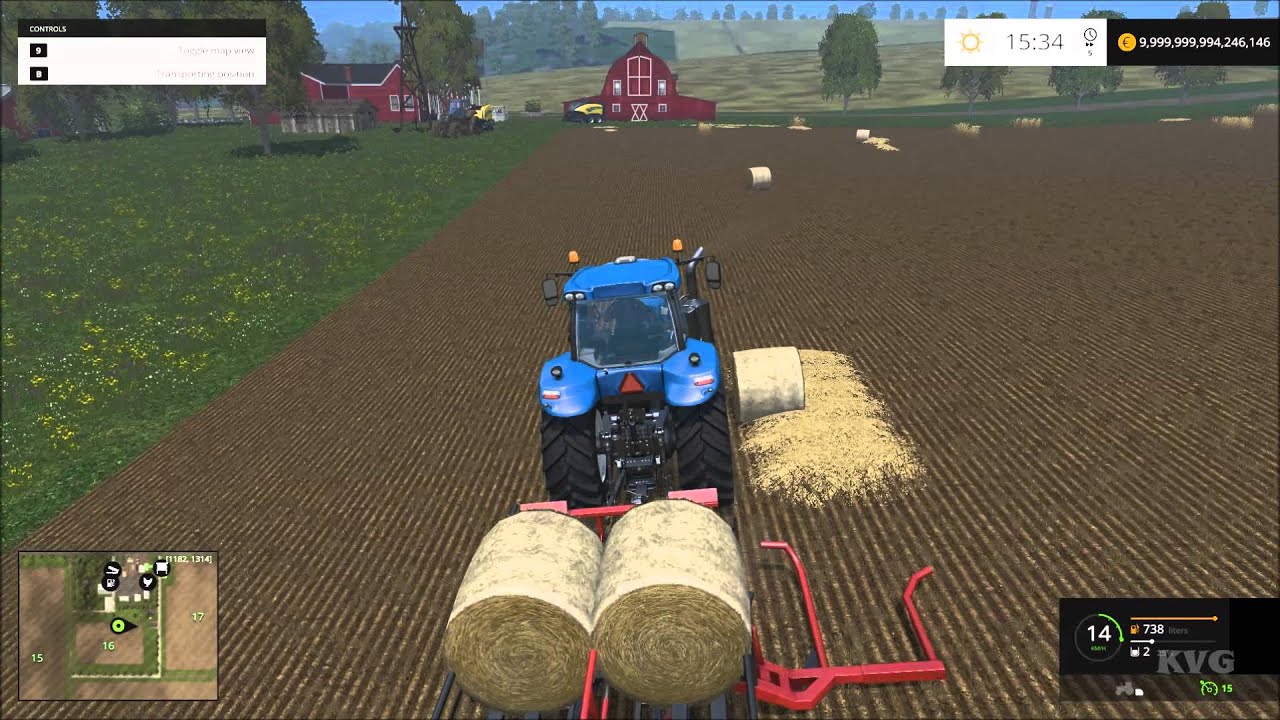 Farming Simulator 15 - New Holland T8.320 Tractor Gameplay (PC HD) [1080p]