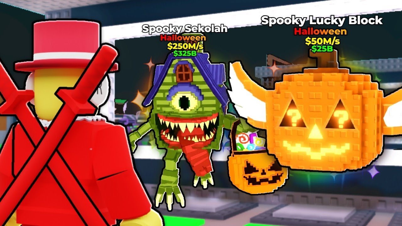 J’ai ouvert 100 SPOOKY LUCKY BLOCK d'Halloween !