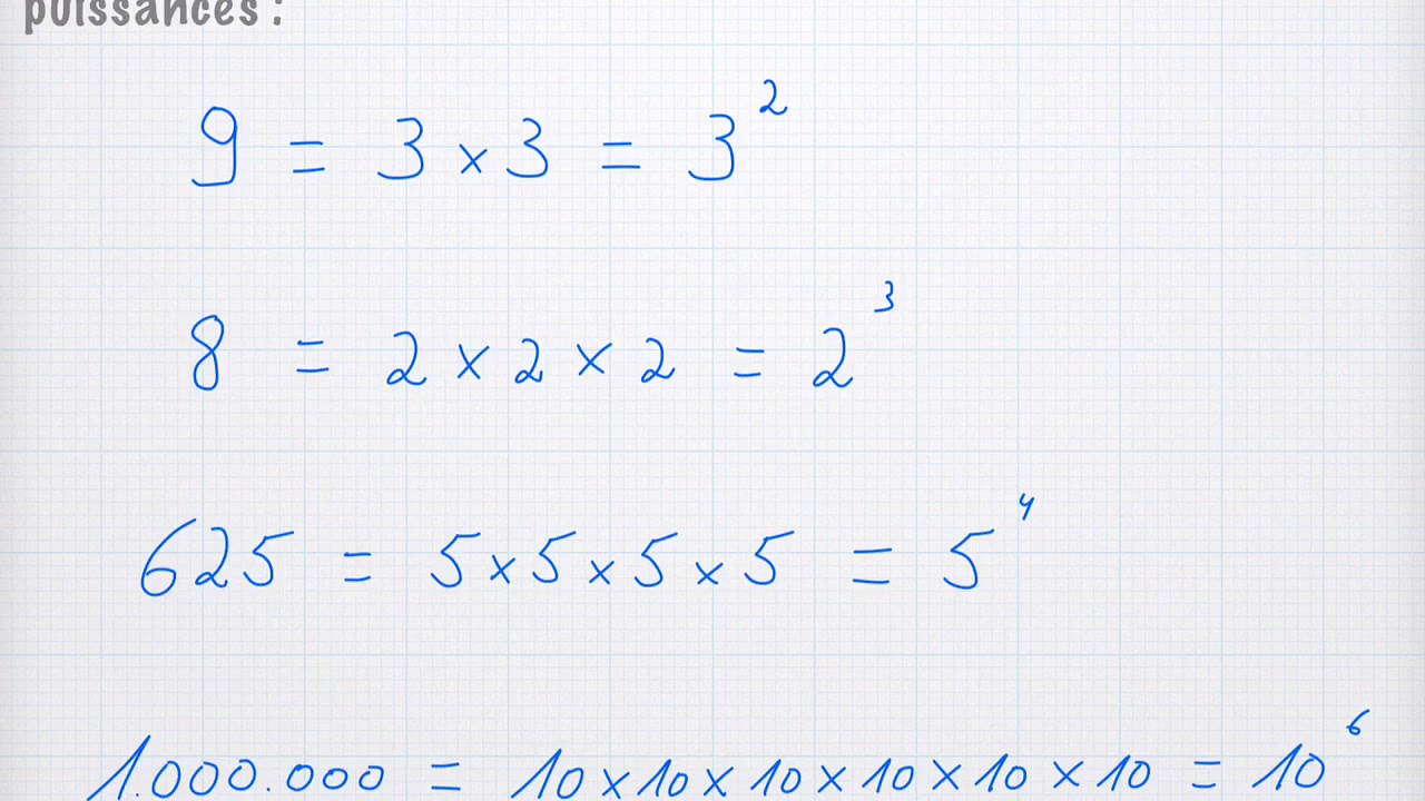 P6 - Mathématiques : les puissances
