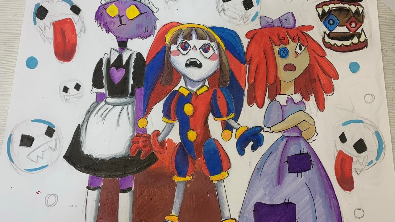 Drawing the amazing digital circus in my art style part 2