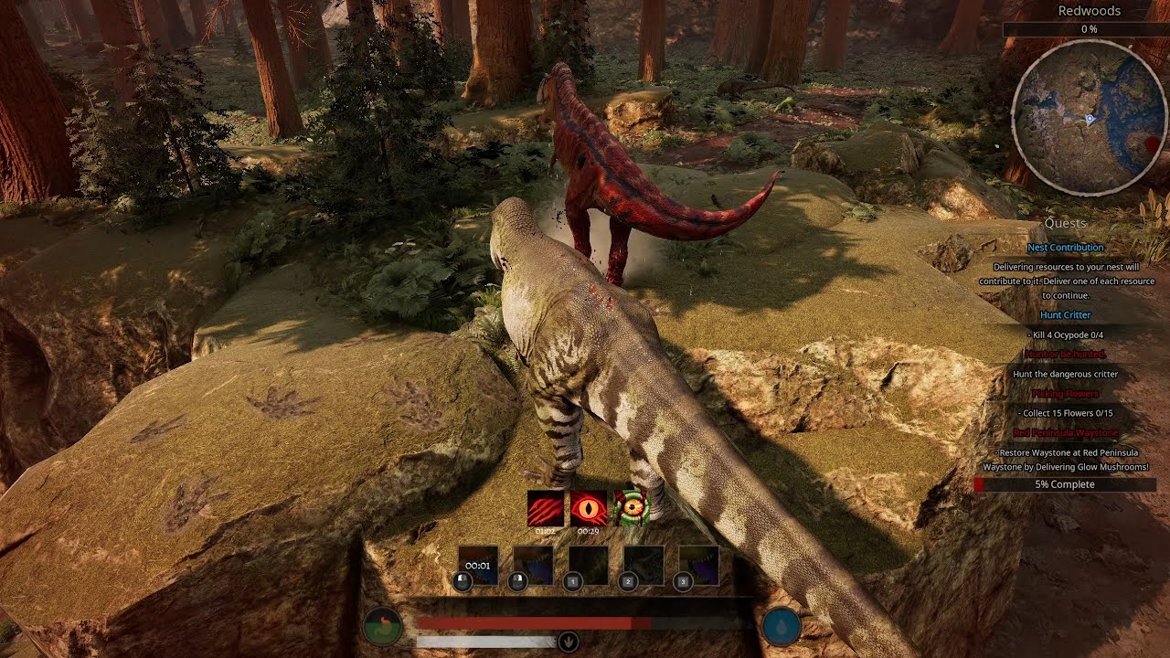 Path of Titans | Tyrannosaurus (Rex) Helps a Small TRex Against Megalania, Situation Escalates