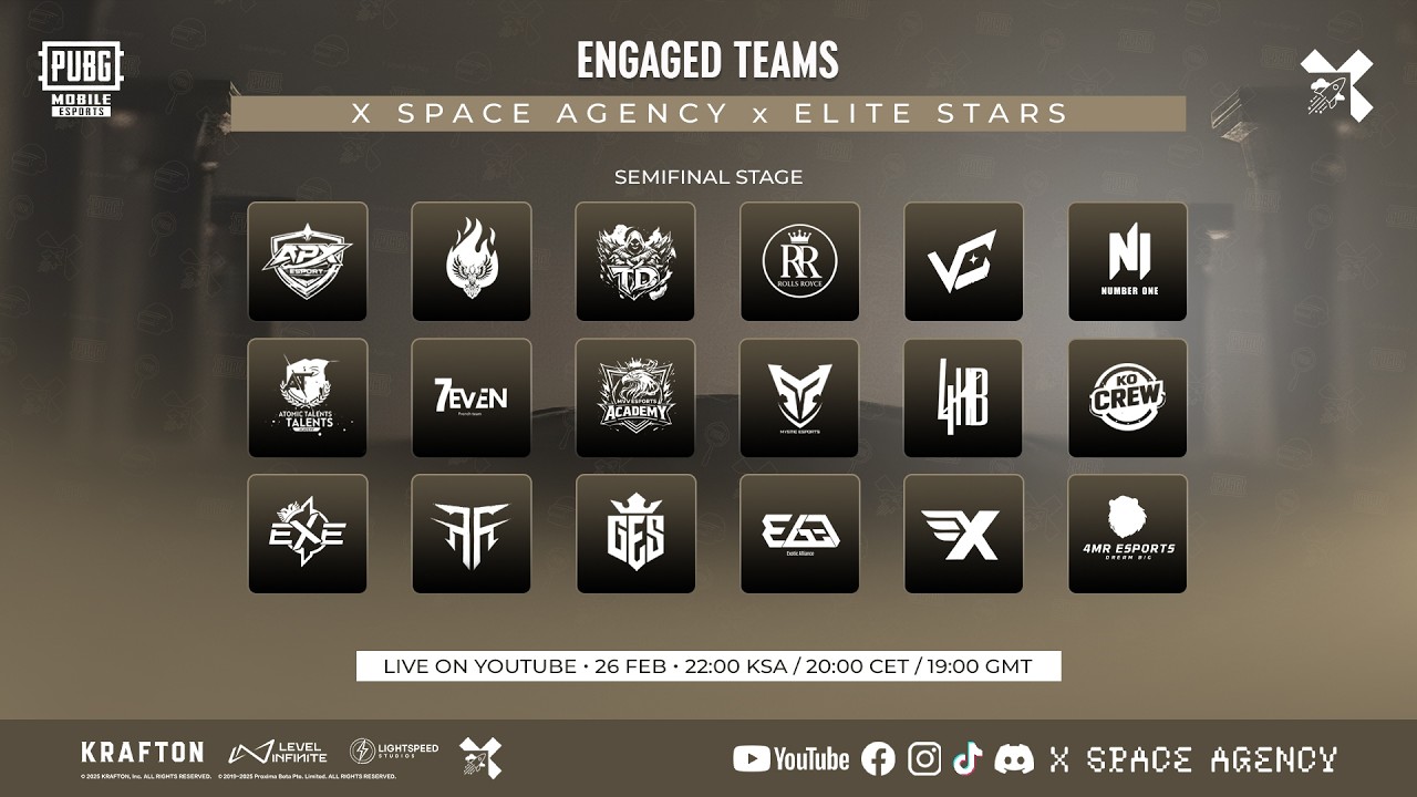 [EN] X SPACE AGENCY ELITE STARS SEMIFINALS | #pubgmobile  #pubgtournament #livestream