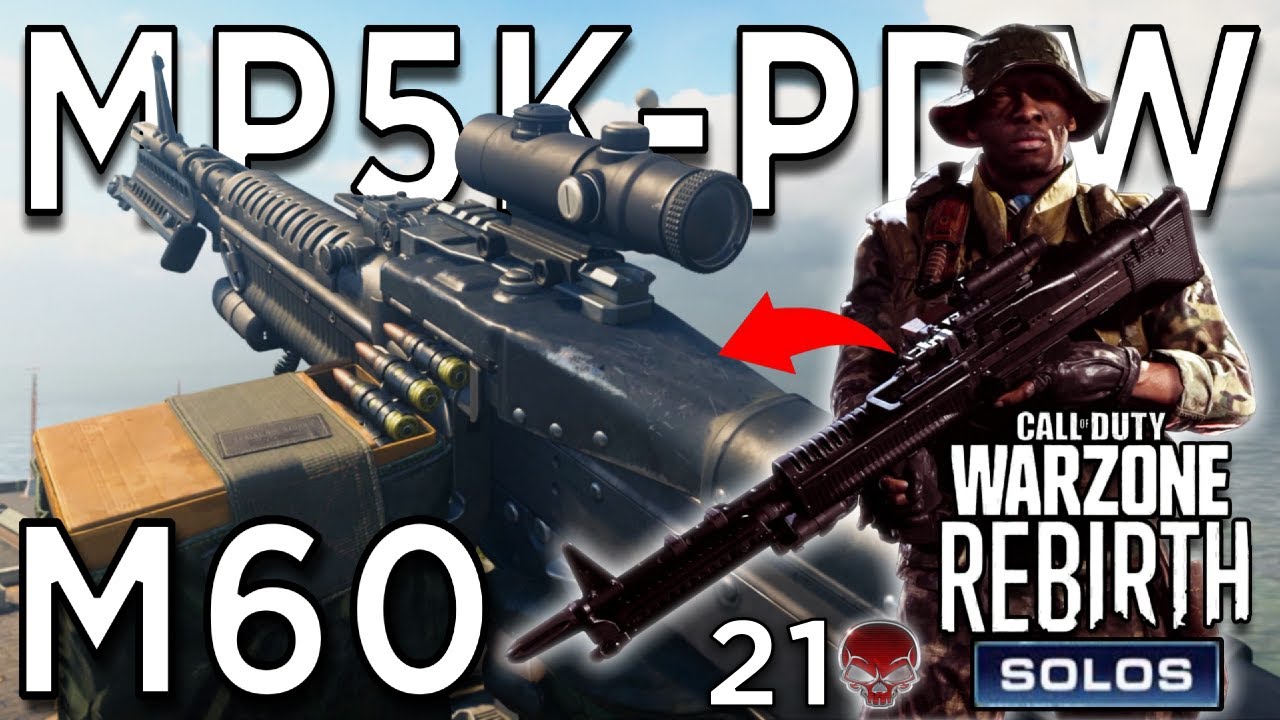 MP5K-PDW & M60 on Warzone NEW Rebirth Island SOLOS 21 Kills Win PS5 Gameplay