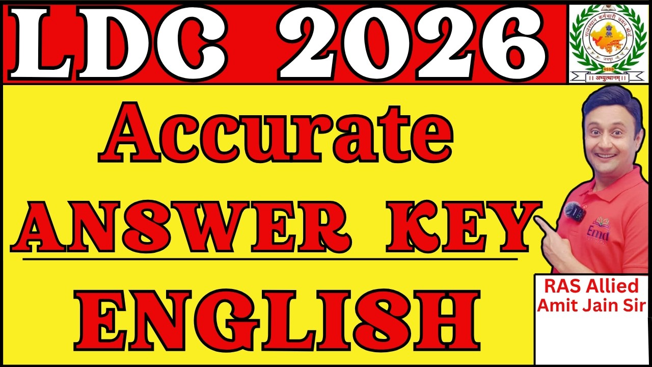 RSSB LDC 2026 English Answer Key-Full Paper Solution  #rssbldc2026englishanswerkey #ldcenglishanswer