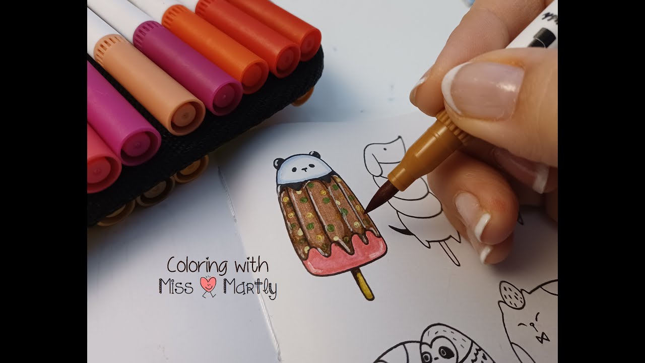 Coloring Tutorial : One million cute animals by Lulu mayo | with Ohuhu markers