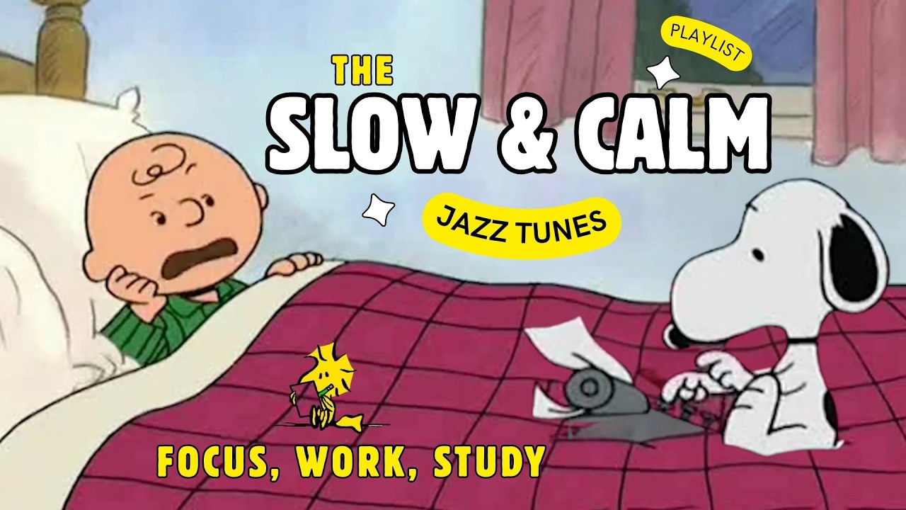 [𝗽𝗹𝗮𝘆𝗹𝗶𝘀𝘁] Night Work Oldies Jazz with Snoopy 🌞 Vintage Slow & Calm Jazz | Focus, Work, Study |