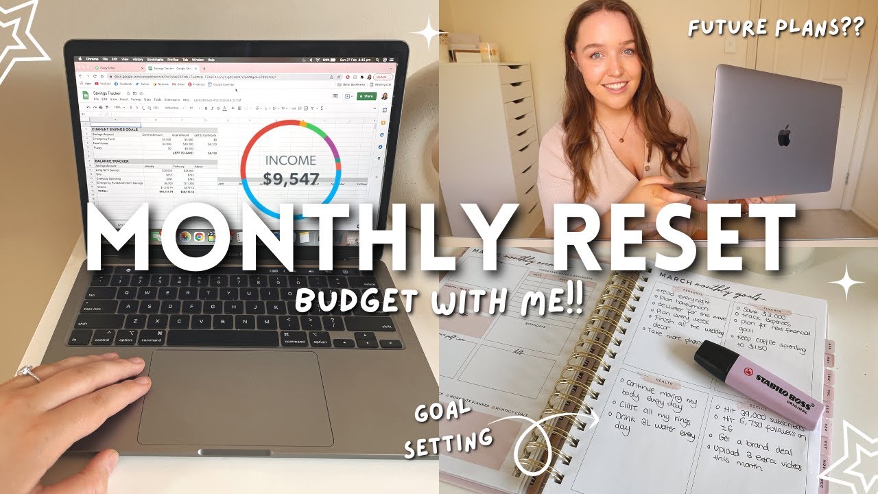 MARCH MONTHLY RESET | budget with me + goal setting 💰✔️