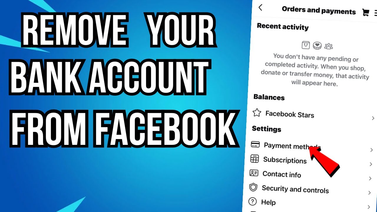 Как удалить мой банковский счет из Facebook