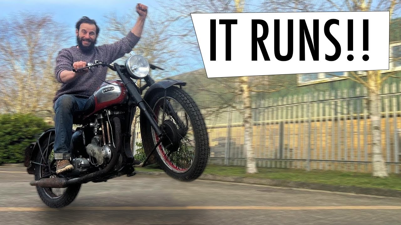 FIRST RIDE IN 60 YEARS! Rebuilding a '49 Barnfind Ariel - It's back on the road!