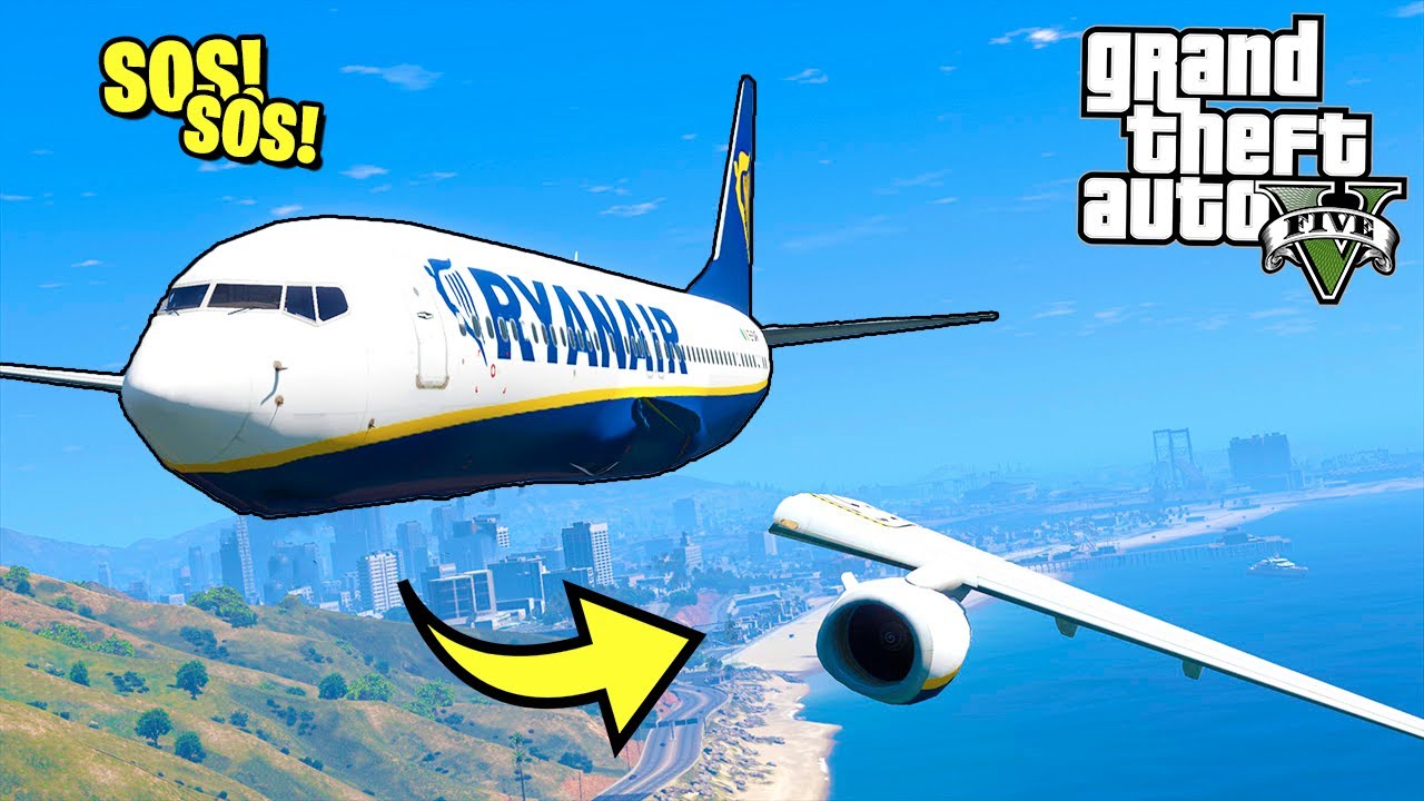 ОТВАЛИЛИСЬ КРЫЛЬЯ! Самая Опасная Посадка САМОЛЁТА на Пляже! - GTA 5 Моды