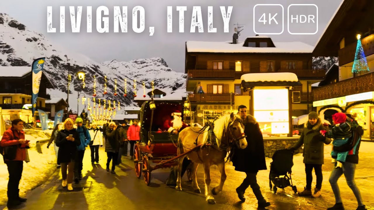 Livigno, Italy 🇮🇹 Evening Walk | 4K HDR | Duty Free City in Swiss Border🇨🇭