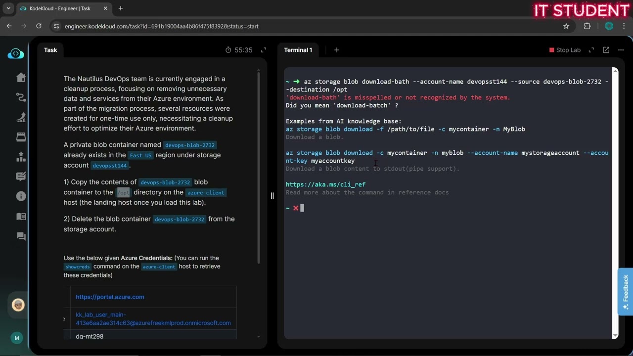 100 days of cloud Azure Day42 Backup and Delete Azure Storage Blob Container