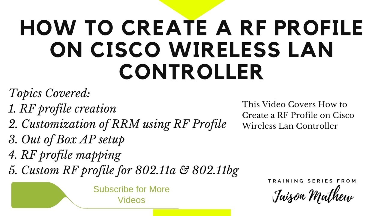 How to Create a RF Profile on Cisco WLC