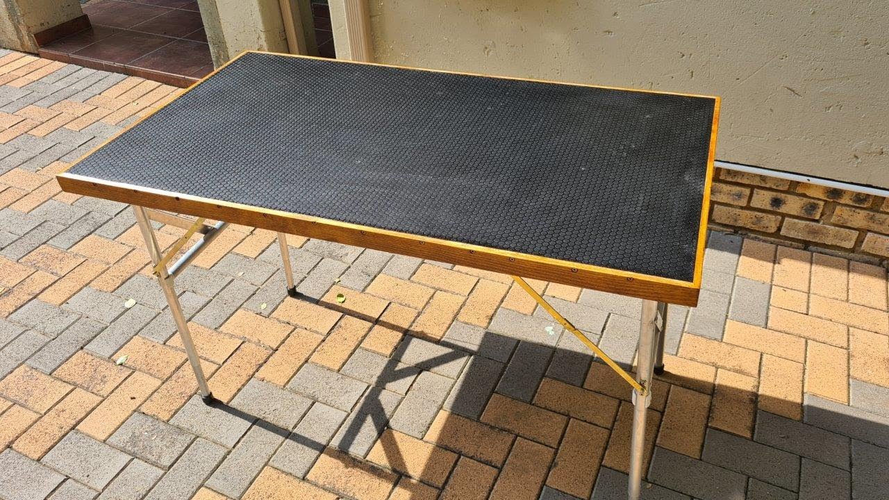 DIY Camping folding table with adjustable legs.
