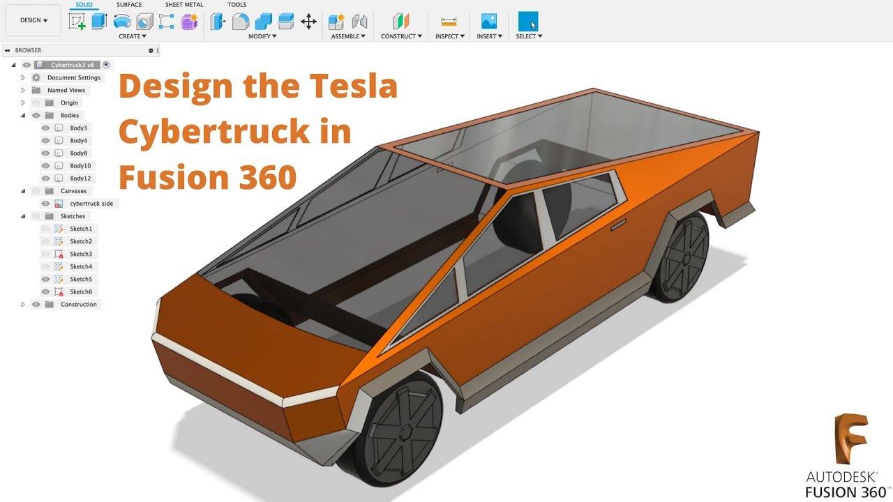 Design the Tesla Cybertruck in Fusion 360
