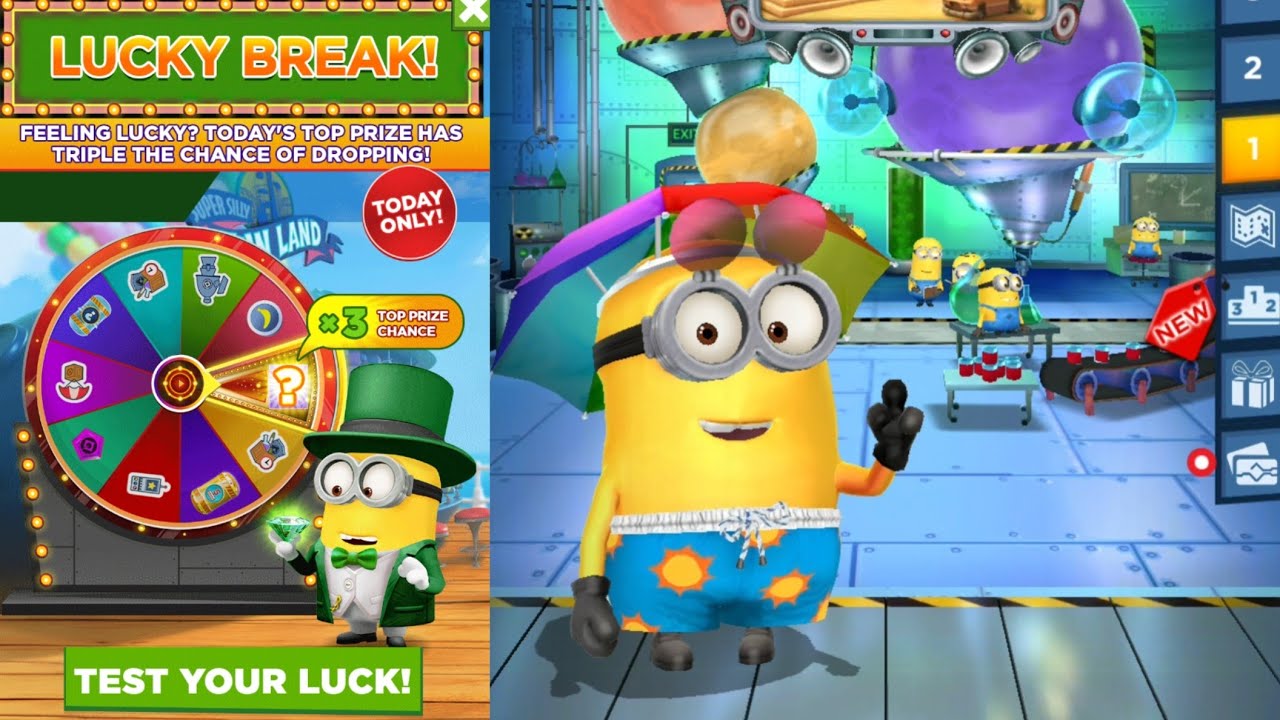 Minion Rush BEACHGOER costume run | Inventing room gameplay android ios