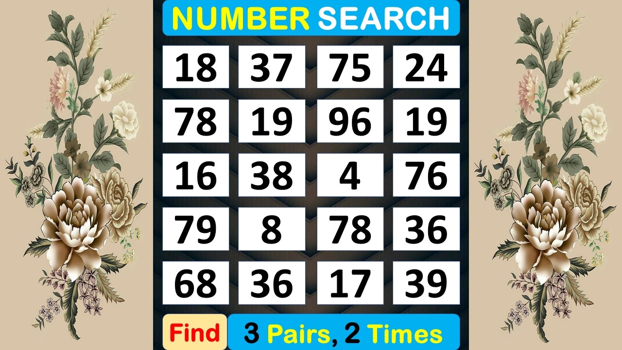 Number Search: Number Hunt and Test Your Brain. #memory #braingame #puzzle #quiz #education  -#392
