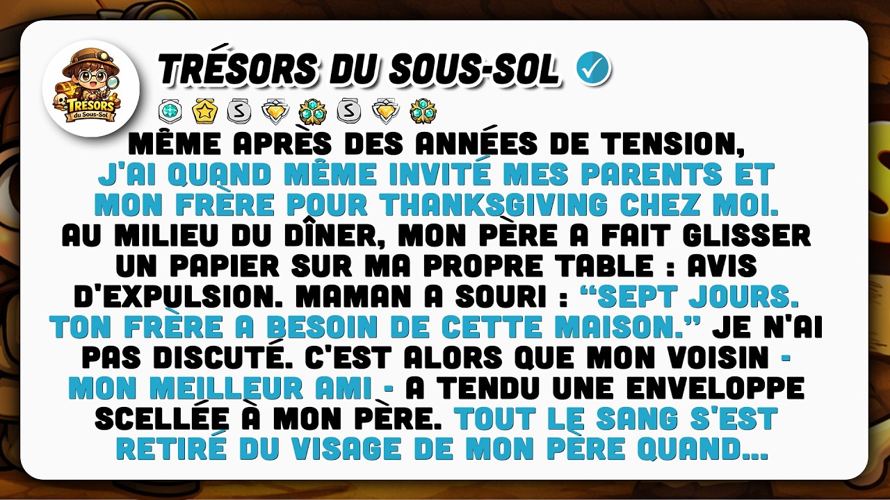 Mon Père M'a Expulsé À Thanksgiving, Mais L'enveloppe De Mon Voisin A Changé Mon Destin.