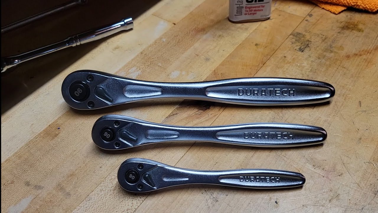 DURATECH Pro 90 tooth 3 Piece ratchet set. Decent Budget set of ratchets.